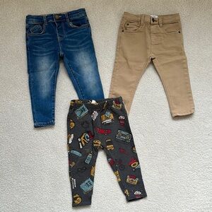 Zara Blue Jeans, Khaki Jeans, & Graphic Joggers